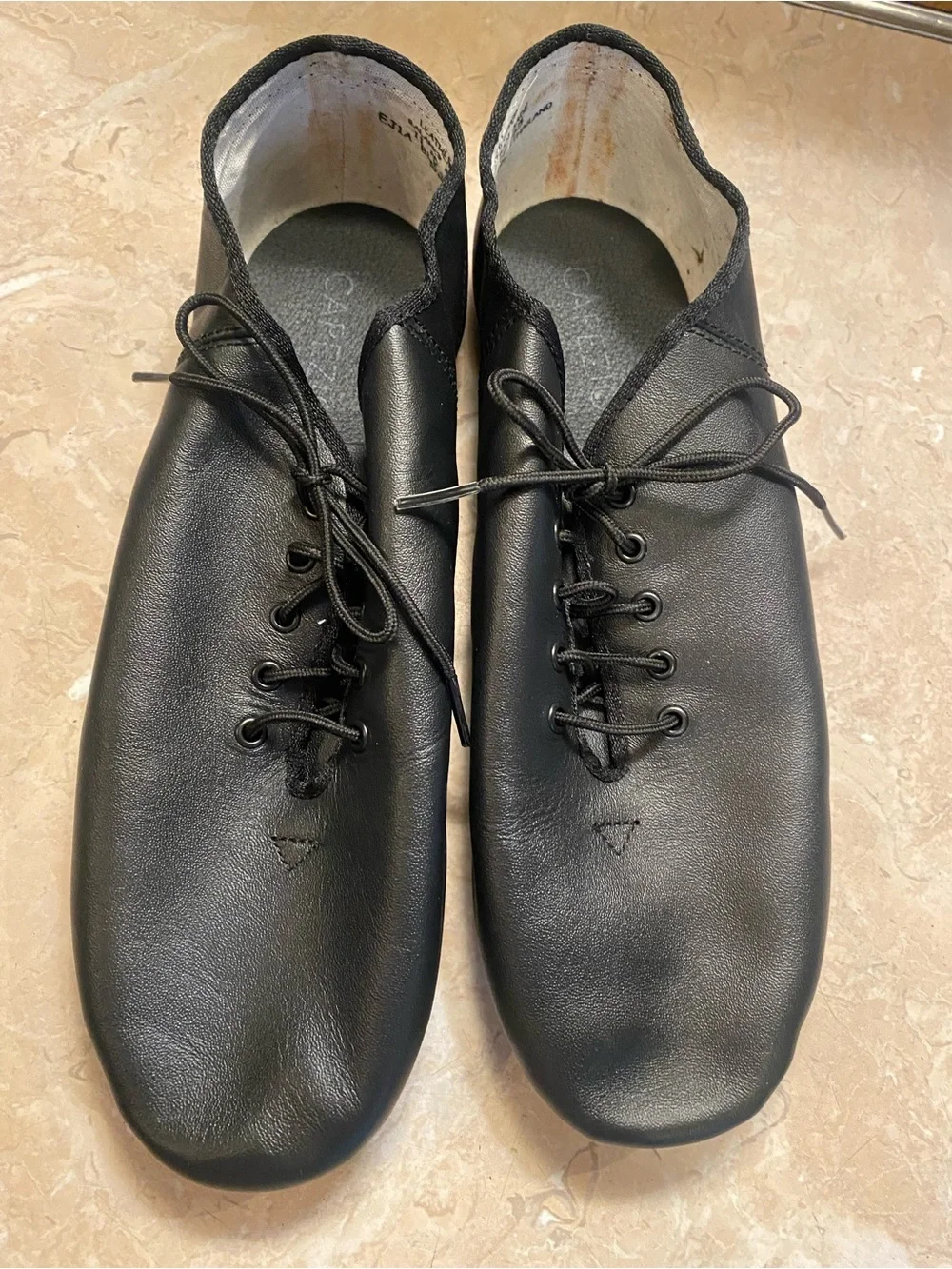 Capezio Black Leather Five-Eyelet Derby Dance Shoes